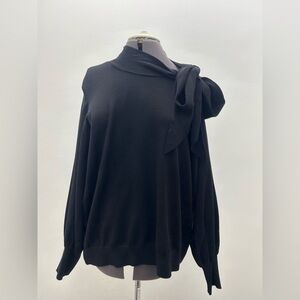 Liz Claiborne Black Cowl Neck Sweater with Bow